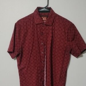 Stylish Burgundy Patterned Casual Shirt
